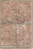 LEEDS & BRADFORD antique town city centre plans. Yorkshire. BAEDEKER 1906 map