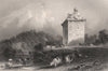 Gilnockie, or Johnnie Armstrong's Tower, Hollows, Dumfries-shire. ALLOM c1840