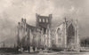 Melrose Abbey. Roxburghshire. Scotland. ALLOM c1840 old antique print picture