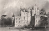 Glamis Castle. Forfarshire. Scotland. ALLOM c1840 old antique print picture