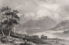 Ben Nevis & Caledonian Canal entrance. Inverness-shire. Scotland. ALLOM c1840