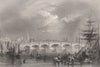 New (Glasgow/Jamaica) Bridge and Broomielaw, Glasgow. Scotland. BARTLETT c1840