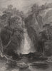 Cauldron Linn, River Devon falls. Perthshire. Scotland. ALLOM c1840 old print