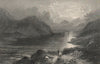 Loch Ericht. Scotland. FLEMING 1868 old antique vintage print picture