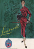 Fabrics Lombardi. Fashion advert. BRITISH VOGUE 1955 old vintage print picture