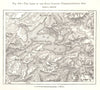 Four Cantons Lake Vierwaldstatter See Lake Lucerne. Switzerland. Sketch map 1885