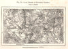 Lake Region in Southern Bohemia. Budweis Czech Rep. Sketch map 1885 old