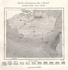Hypsographical Map of Belgium. Elevation. Sketch map 1885 old antique