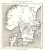 The Scandinavian Railway Systems. Sweden. Sketch map 1885 old antique