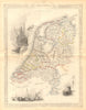NETHERLANDS. 'Holland'. Provinces. Rotterdam view. TALLIS & RAPKIN c1855 map