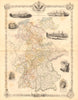 GERMANY with Dresden, Coburg & Hartz silver mines views. RAPKIN/TALLIS c1855 map