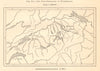 Prehistoric Pile Dwellings of Switzerland. Lakes. Sketch map 1885 old