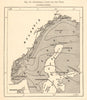 Isothermal Lines for the year. According to Mohn. Scandinavia. Sketch map 1885