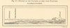 Caucasus profile from Pyatigorsk, Russia. Mount Elbrus. Section. SMALL 1885