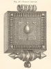 Tibetan Amulet. Ornament Buddhism. China. Decorative. SMALL 1885 old print