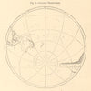 Oceanic Hemisphere. World. Antarctic South Pole. Sketch map 1886 old