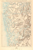 Fjords of Sogne and Hardanger in Southern Norway. Bergen 1886 old antique map