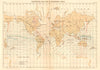 Isogonous, Isoclinic & Isodynamic Lines. World 1886 old antique map plan chart
