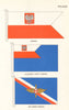 UK FLAGS. The United Kingdom. Royal Fleet Auxiliary Flag 1964 old print