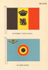 BELGIUM FLAGS. Government Vessels Ensign, Air Force Ensign 1955 old print