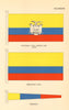 ECUADOR FLAGS. National Flag, Ensign and Jack, Merchant Flag, Pendant 1955