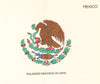 MEXICO FLAGS. Enlarged Drawing of Arms 1985 old vintage print picture