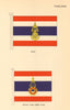 THAILAND FLAGS. Jack, Royal Thai Army Flag 1955 old vintage print picture