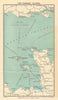 CHANNEL ISLANDS ferry routes. Jersey Guernsey Sark Cotentin. WARD LOCK 1951 map