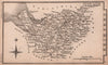 Cheshire miniature county map by Samuel Leigh / Sidney Hall c1820 old