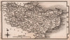 Kent miniature county map by Samuel Leigh / Sidney Hall c1820 old antique
