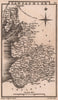 Lancashire miniature county map by Samuel Leigh / Sidney Hall c1820 old