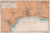 Beer, Seaton & Axmouth town plan & sea coast chart. Devon. ADMIRALTY 1943 map
