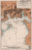 Plymouth town plan & sea coast chart. Devon. ADMIRALTY 1943 old vintage map