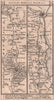 Alnwick - Belford - Fenwick - Berwick road strip map PATERSON 1803 old