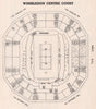 WIMBLEDON CENTRE COURT vintage seating plan. Tennis stadium 1937 old print