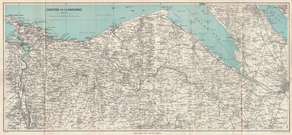 NORTH WALES COAST. Chester-Llandudno. Denbigh Rhyl Deeside. WARD LOCK 1952 map