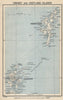 SHETLAND & ORKNEY ISLANDS vintage tourist map. Scotland. WARD LOCK 1934