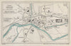 BRECON vintage tourist town city plan. Wales. WARD LOCK 1938 old vintage map