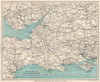 ROAD ROUTES TO DORSET & DEVON. Pre-motorways. South West England 1937 old map