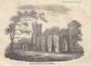 View of St Catherine's Chapel or Lydiate Abbey, Liverpool 1821 old print