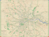 London Transport Green Line Coach map. #1 1947 old vintage plan chart