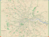 London Transport Green Line Coach map. #1 1948 old vintage plan chart