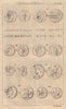 Eight Phoenician Medals/Coins. Finance. GENTS MAG 1760 old antique print