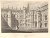 Old Court, King's College - first view, Cambridge. LE KEUX 1841 print