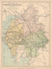 CUMBERLAND & WESTMORELAND. County map. Railways Constituencies. PHILIP 1885