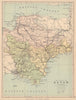 DEVONSHIRE. Antique county map. Railways canals. Constituencies. PHILIP 1885