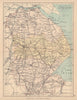 LINCOLNSHIRE. Antique county map. Railways canals. Constituencies. PHILIP 1885