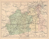 SURREY. Antique county map. Railways roads. Constituencies. London. PHILIP 1885