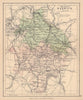 WARWICKSHIRE. Antique county map. Railways. Constituencies. PHILIP 1885
