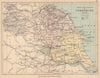YORKSHIRE NORTH & EAST RIDINGS. County map. Railways constituencies. PHILIP 1885